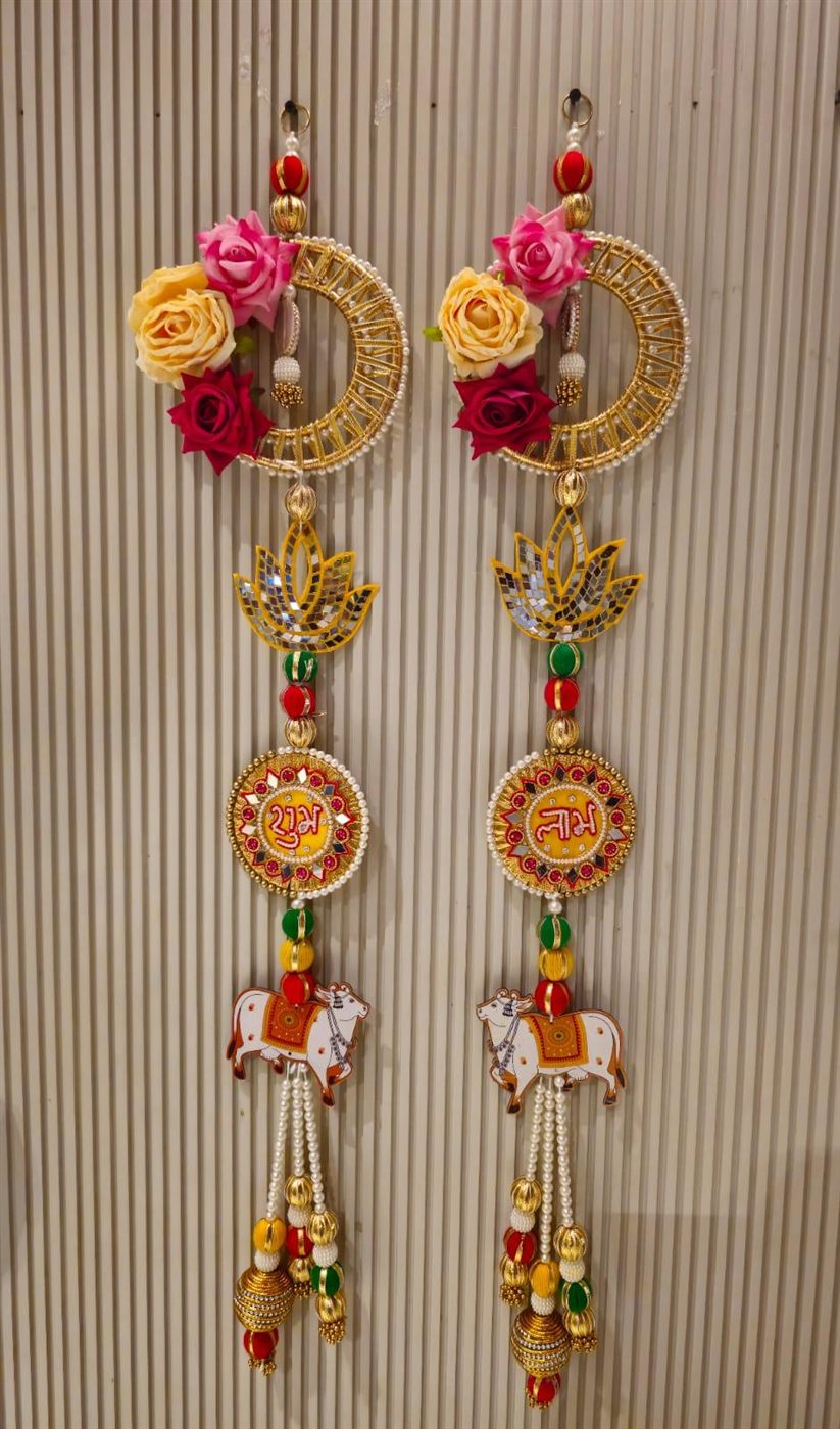 Rose Crescent Shubh Labh Festive Hanging